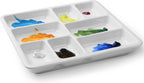 MEEDEN Keramikpalette 8 Mulden Porzellan Mischpalette für Aquarell Acryl Öl Gouache Tempera quadratisch 17,8 cm