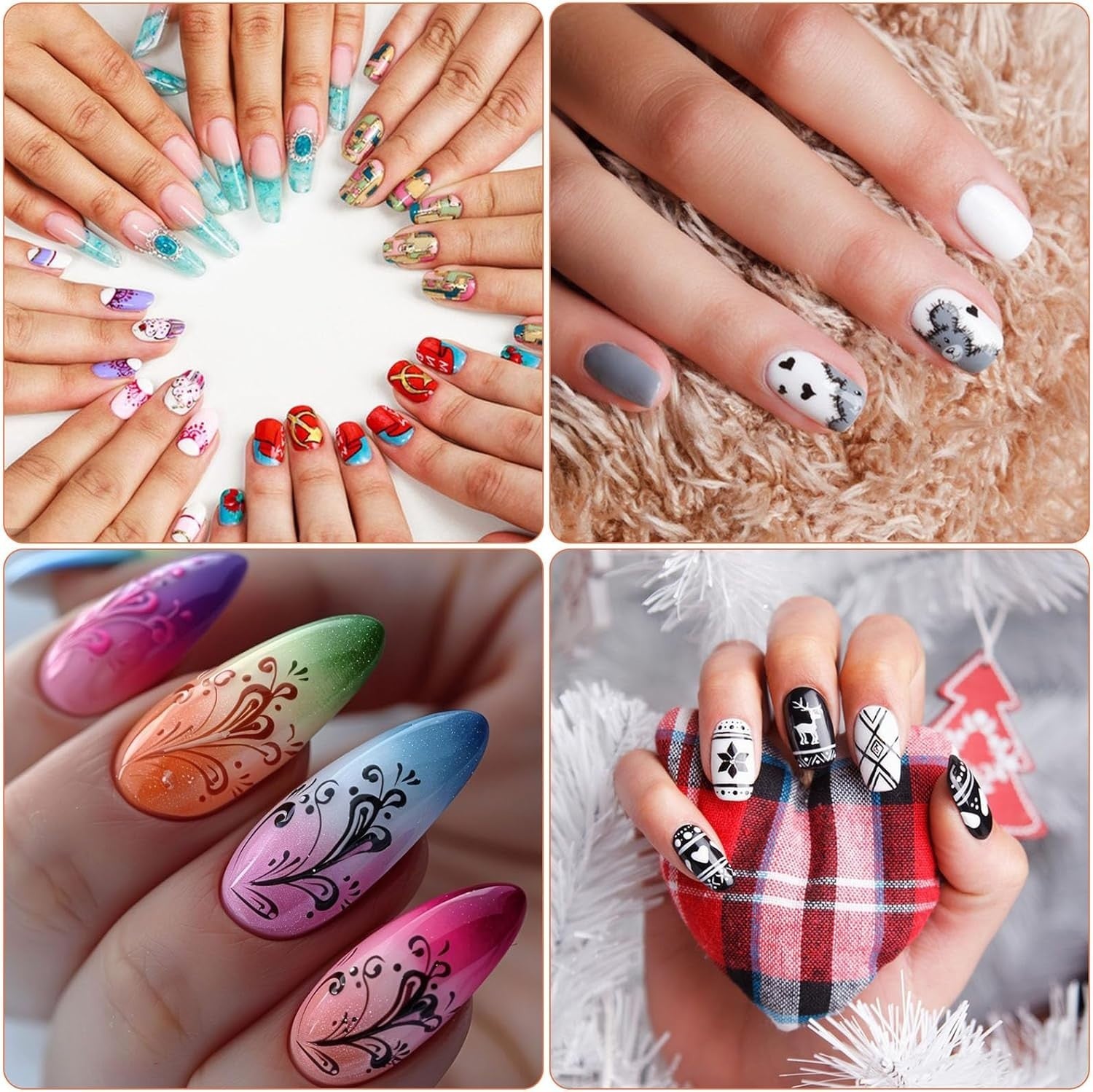 12x Nail Art Pen Set 3D Nageldesign Stifte DIY Maniküre Marker Nägel Farben