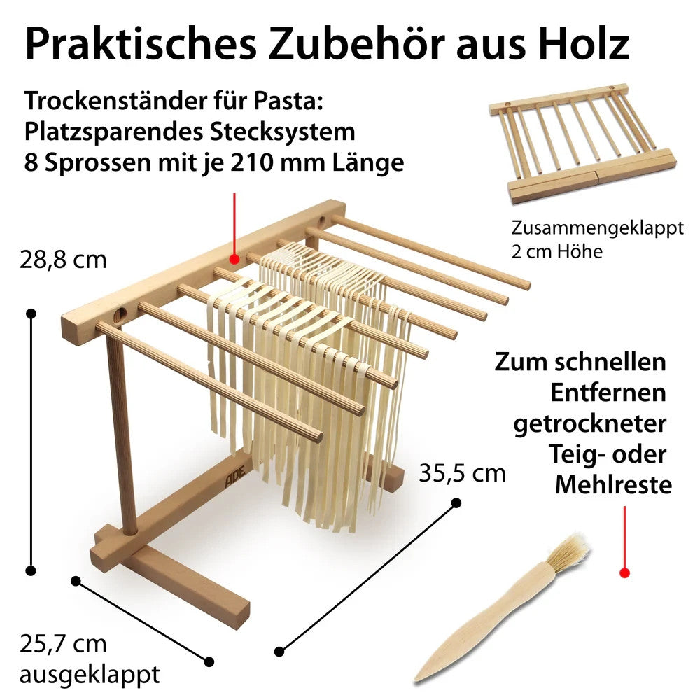 ADE Mechanische Nudelmaschine Pastamaschine Pastamaker Edelstahl Spaghetti