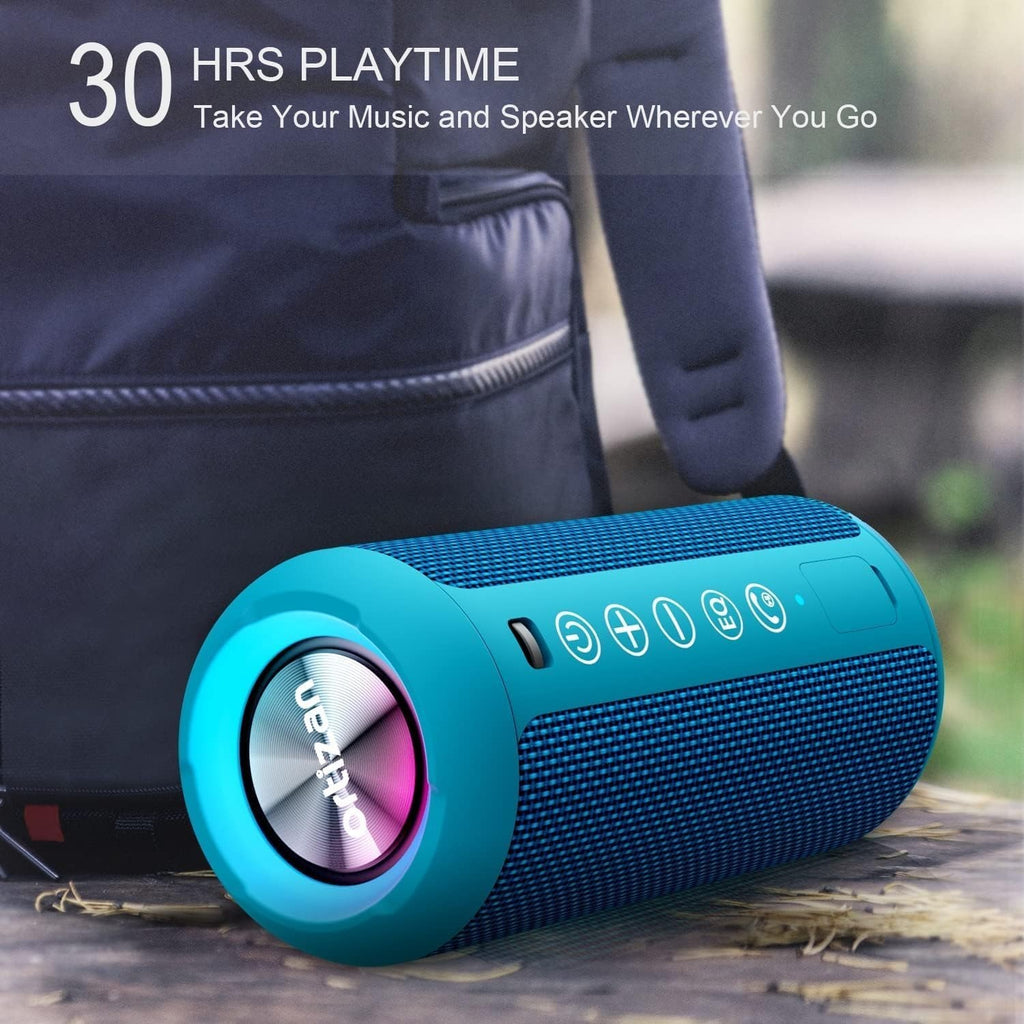 Ortizan Bluetooth Lautsprecher Musikbox 24W IPX7 TWS LED 360° Sound USB 30h Akku