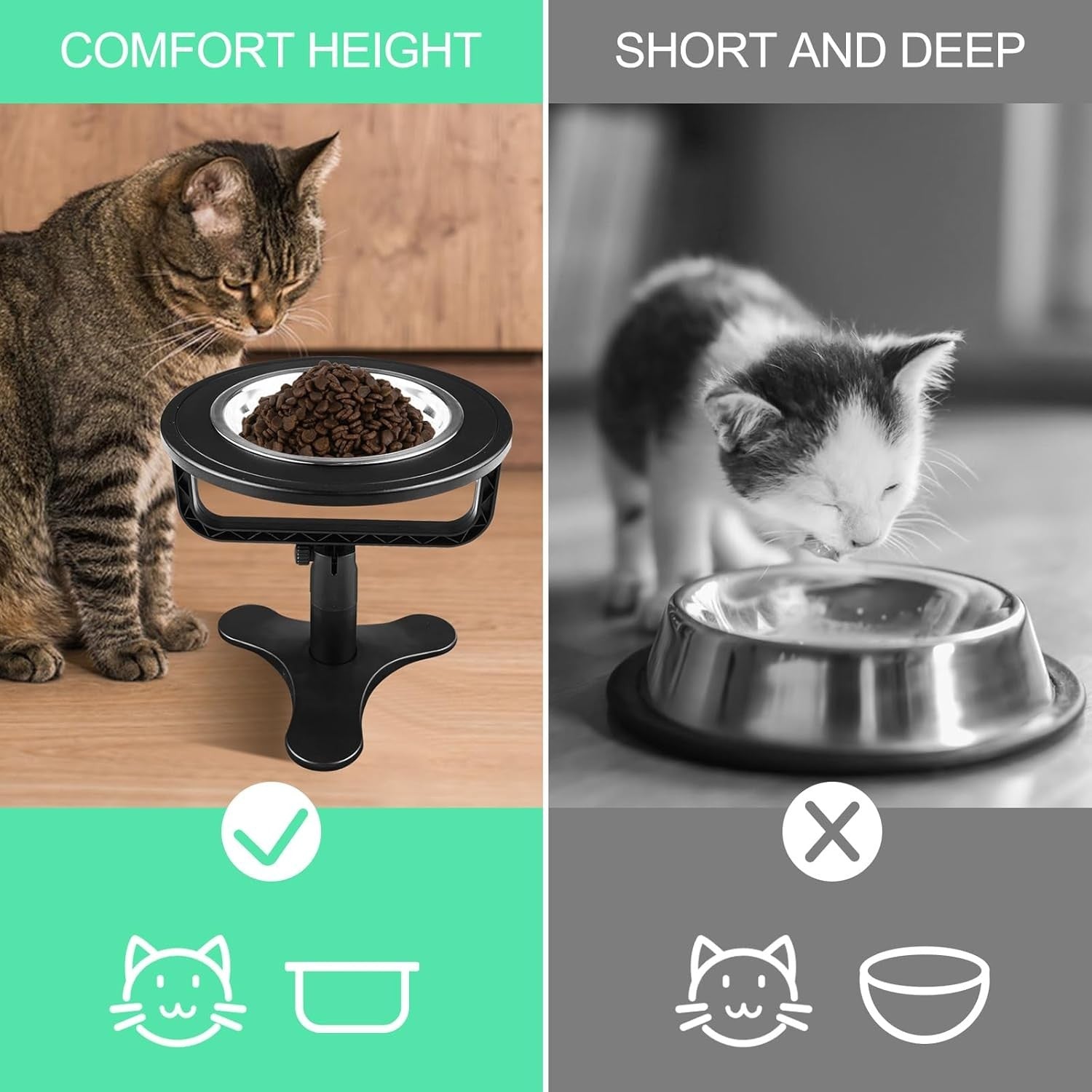 Katzennapf Erhöht 15° Edelstahl Abnehmbar Futter Napf Katze Kleine Hunde 17,5cm