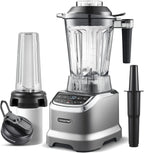 Standmixer 2000 W Amzchef ZM5003 Hochleistungsmixer mit 1,85 L Behälter und 600 ml Mixflasche, 6 Edelstahlklingen, 22.000 U/min, 4 Programme, BPA frei, LED Display