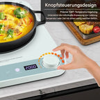 AMZCHEF Induktionskochplatte 2000 W, Einzel Induktionskochfeld mit 10 Stufen, Timer & Glaskeramik