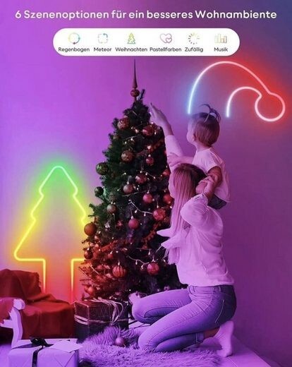 VOCOlinc NL2201 Neon Rope Light 3m RGBIC LED Licht Smart Home IP67 Alexa Google