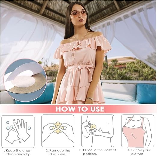 Rseuphiee Nippelabdeckungen Damen 60 Stück selbstklebend, unsichtbare Einweg Nippel Patches, atmungsaktiver Vliesstoff, rund & Blumenform, matt für Kleider, Tops, Bademode & rückenfreie Outfits