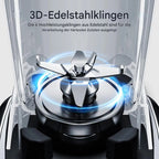 Standmixer 2000 W Amzchef ZM5003 Hochleistungsmixer mit 1,85 L Behälter und 600 ml Mixflasche, 6 Edelstahlklingen, 22.000 U/min, 4 Programme, BPA frei, LED Display