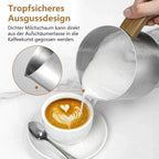 AMZCHEF Milchaufschäumer elektrisch 600 ml 8 in 1 Multifunktion mit Induktionserwärmung OLED Display 550 W für heißen und kalten Milchschaum Cappuccino Latte Macchiato MMF-9117