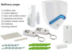 Schwaiger HG2000 Funk Alarmsystem Starter Set 868 MHz Außensirene 120 dB mit Blitzlicht kabellos erweiterbar bis 250 Sensoren inkl. Bewegungsmelder Tür Fenstersensor und 2 Fernbedienungen