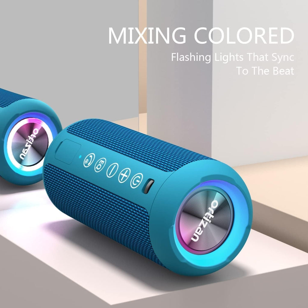 Ortizan Bluetooth Lautsprecher Musikbox 24W IPX7 TWS LED 360° Sound USB 30h Akku