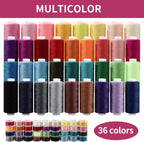Nähgarn Set 72-teilig 36 Farben je ca. 400 m, reißfestes Polyester-Garn für Nähmaschine, Handnähen & DIY-Projekte