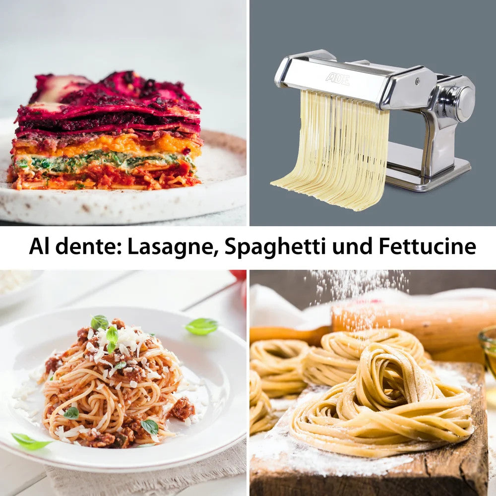 ADE Mechanische Nudelmaschine Pastamaschine Pastamaker Edelstahl Spaghetti