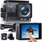 Victure AC820 Action Kamera 4K 50fps WiFi wasserdicht 40m mit EIS Bildstabilisierung 170° Weitwinkel 2 Zoll Touchscreen 2 Akkus und Montagezubehör für Sport Reisen Outdoor