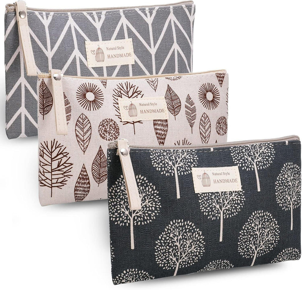 Kosmetiktasche Set Reise Waschtasche Make up Tasche Organizer Canvas 3er Set