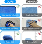 Gvolatee Microfiber Towels for Car, 6 Pack, 400 GSM, Absorbent Polishing Cloths 60 × 40 cm, Soft Paint-Friendly Drying Towels, Lint-Free Cleaning Cloths for Car Care, Motorcycle, Glass & Household