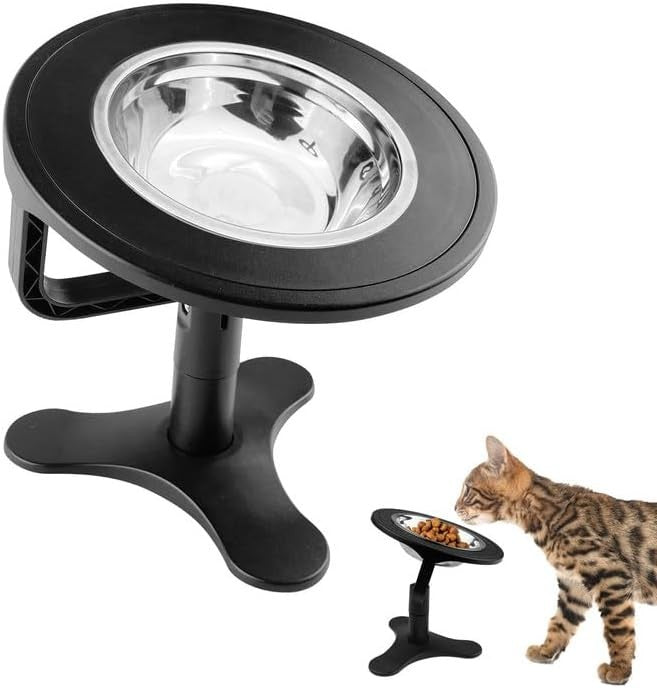 Katzennapf Erhöht 15° Edelstahl Abnehmbar Futter Napf Katze Kleine Hunde 17,5cm
