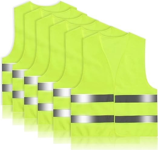 Warnweste Sicherheitsweste Arbeitsweste 6x Grün Reflexstreifen Reflektierend XXL