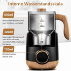 AMZCHEF Milchaufschäumer elektrisch 600 ml 8 in 1 Multifunktion mit Induktionserwärmung OLED Display 550 W für heißen und kalten Milchschaum Cappuccino Latte Macchiato MMF-9117