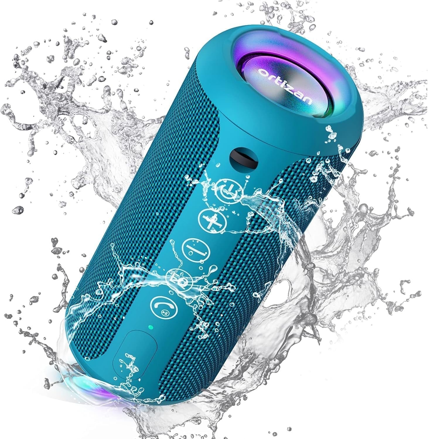 Ortizan Bluetooth Lautsprecher Musikbox 24W IPX7 TWS LED 360° Sound USB 30h Akku
