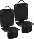 Autositz Sitzschoner 2er Set wasserdicht & rutschfest, extra gepolsterte Kindersitzunterlage aus 600D Oxford mit Netztaschen