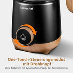 AMZCHEF Milchaufschäumer elektrisch 600 ml 8 in 1 Multifunktion mit Induktionserwärmung OLED Display 550 W für heißen und kalten Milchschaum Cappuccino Latte Macchiato MMF-9117