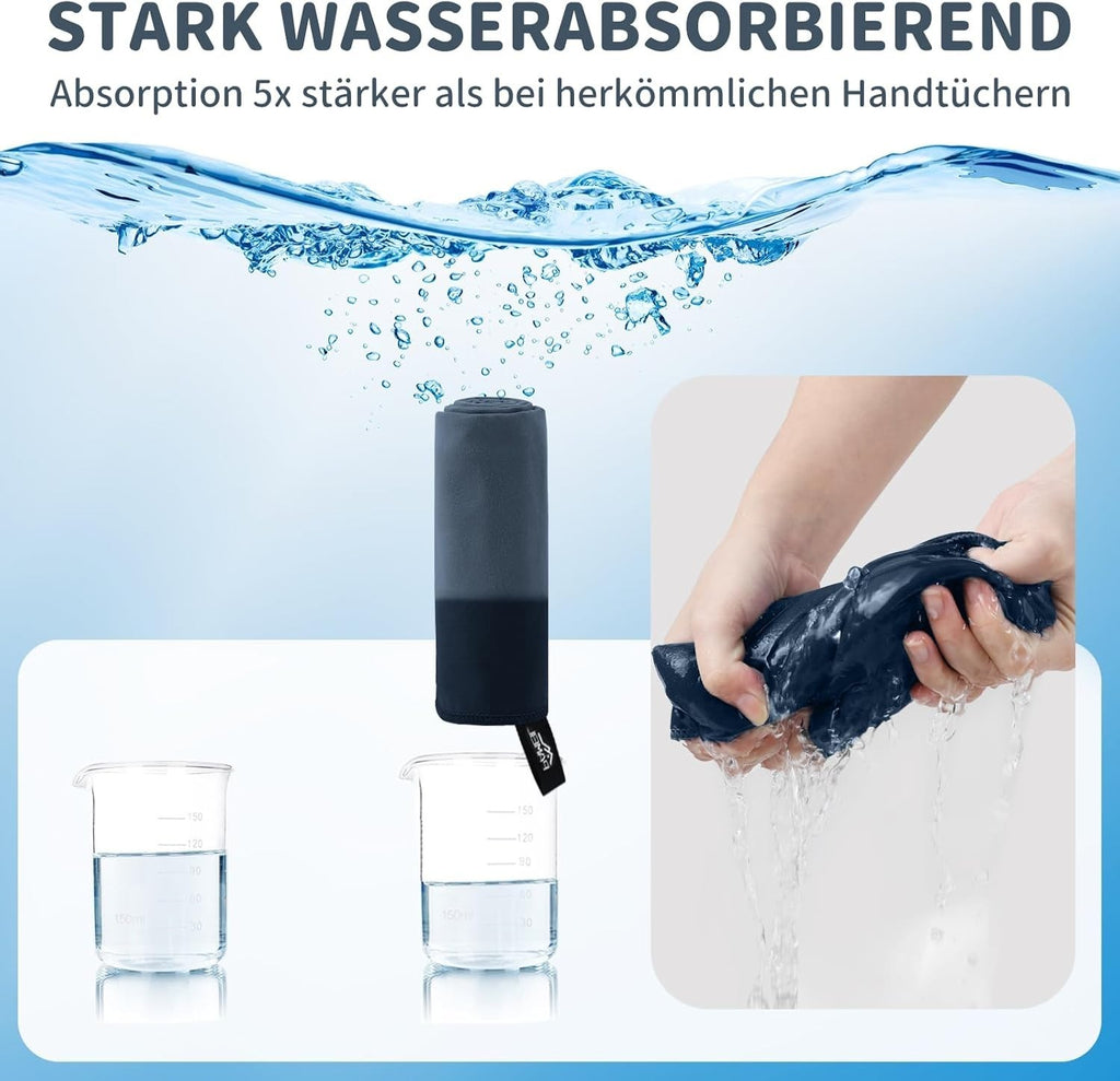 Pameil Mikrofaser Handtuch 3er Set Reisehandtuch Fitness Sauna Strand Yoga
