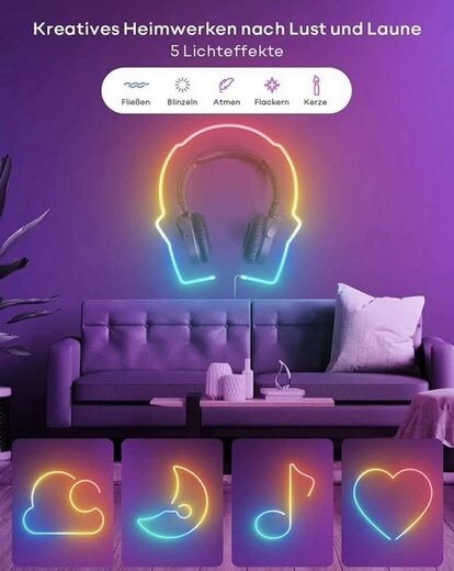 VOCOlinc NL2201 Neon Rope Light 3m RGBIC LED Licht Smart Home IP67 Alexa Google