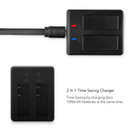 Victure CS8060 Action Camera Battery 2-Pack 1050 mAh with Dual Charger Lithium Ion Compatible with Crosstour Apeman Akaso for Outdoor Travel Sports