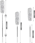 Teleskop Staubwedel ausziehbar bis 2,8 m mit waschbarem Mikrofaserkopf, biegsam und drehbar für Decken, Ecken, Lampen und Spinnweben