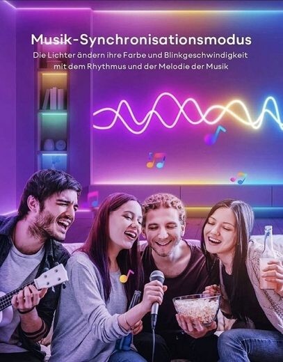 VOCOlinc NL2201 Neon Rope Light 3m RGBIC LED Licht Smart Home IP67 Alexa Google