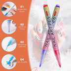 Nail Art Pen Set 12 Farben Nageldesign Stifte schnelltrocknend für Linien Muster Verzierungen geeignet für Gel Natur Acryl Nägel ideal für Anfänger und Profis