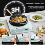 AMZCHEF Induktionskochplatte 2000 W, Einzel Induktionskochfeld mit 10 Stufen, Timer & Glaskeramik