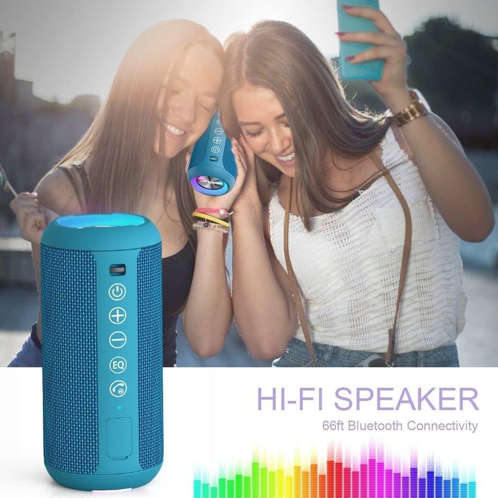 Ortizan Bluetooth Lautsprecher Musikbox 24W IPX7 TWS LED 360° Sound USB 30h Akku