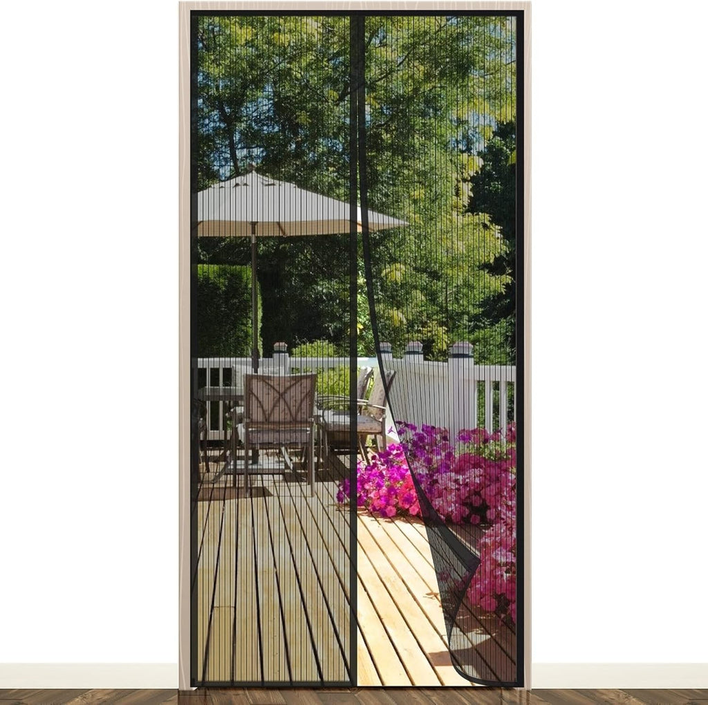 Fliegengitter Tür mit Magnetverschluss 140 x 240 cm, Insektenschutz Magnetvorhang für Balkon- & Terrassentür, Heavy-Duty-Mesh, ohne Bohren, haustierfreundlich