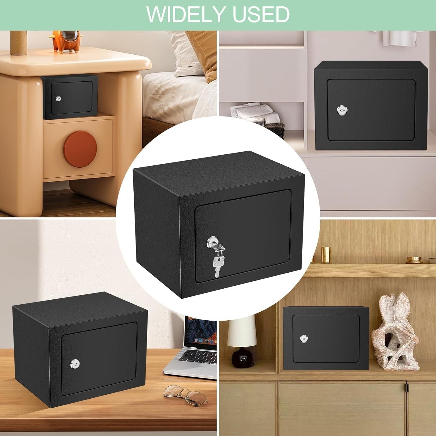 Möbeltresor Safe mit Schlüssel Stahl Wandsafe klein Tresor Geld Schmuck Dokument