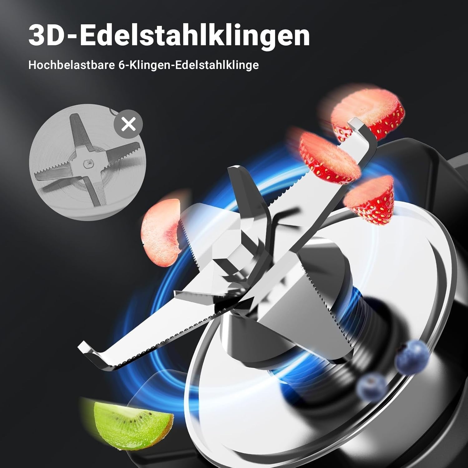 AMZCHEF Standmixer Hochleistungsmixer 8 Einstellbare Geschwindigkeiten 1800W
