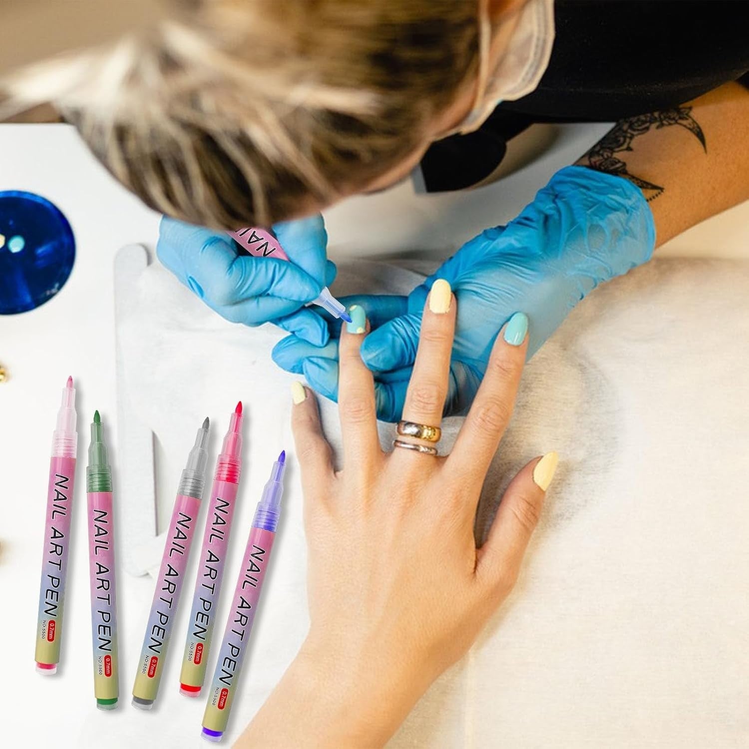 12x Nail Art Pen Set 3D Nageldesign Stifte DIY Maniküre Marker Nägel Farben