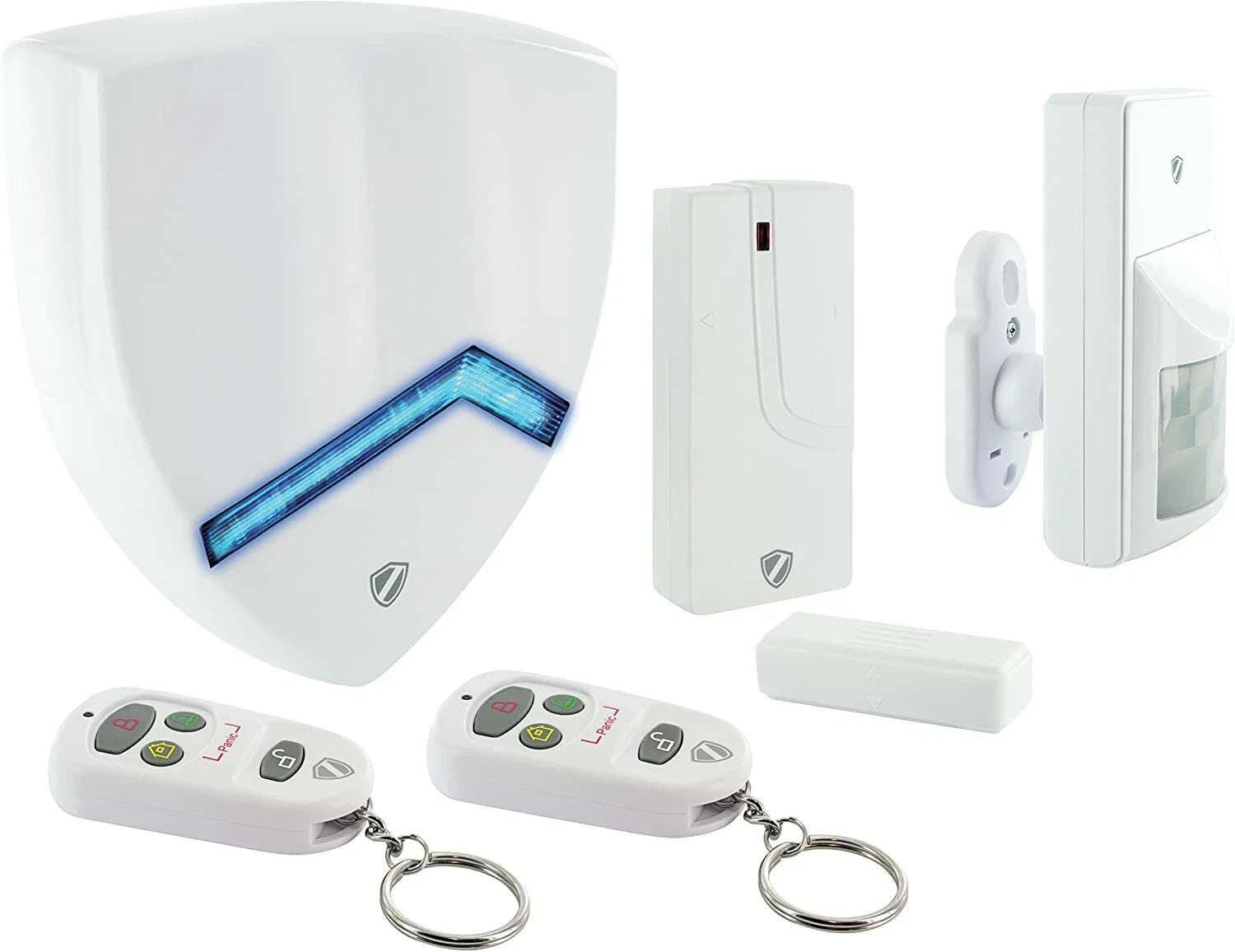 Schwaiger Funk Alarmanlage Set Aussensirene 120dB Haus Sicherung Alarm Kabellos