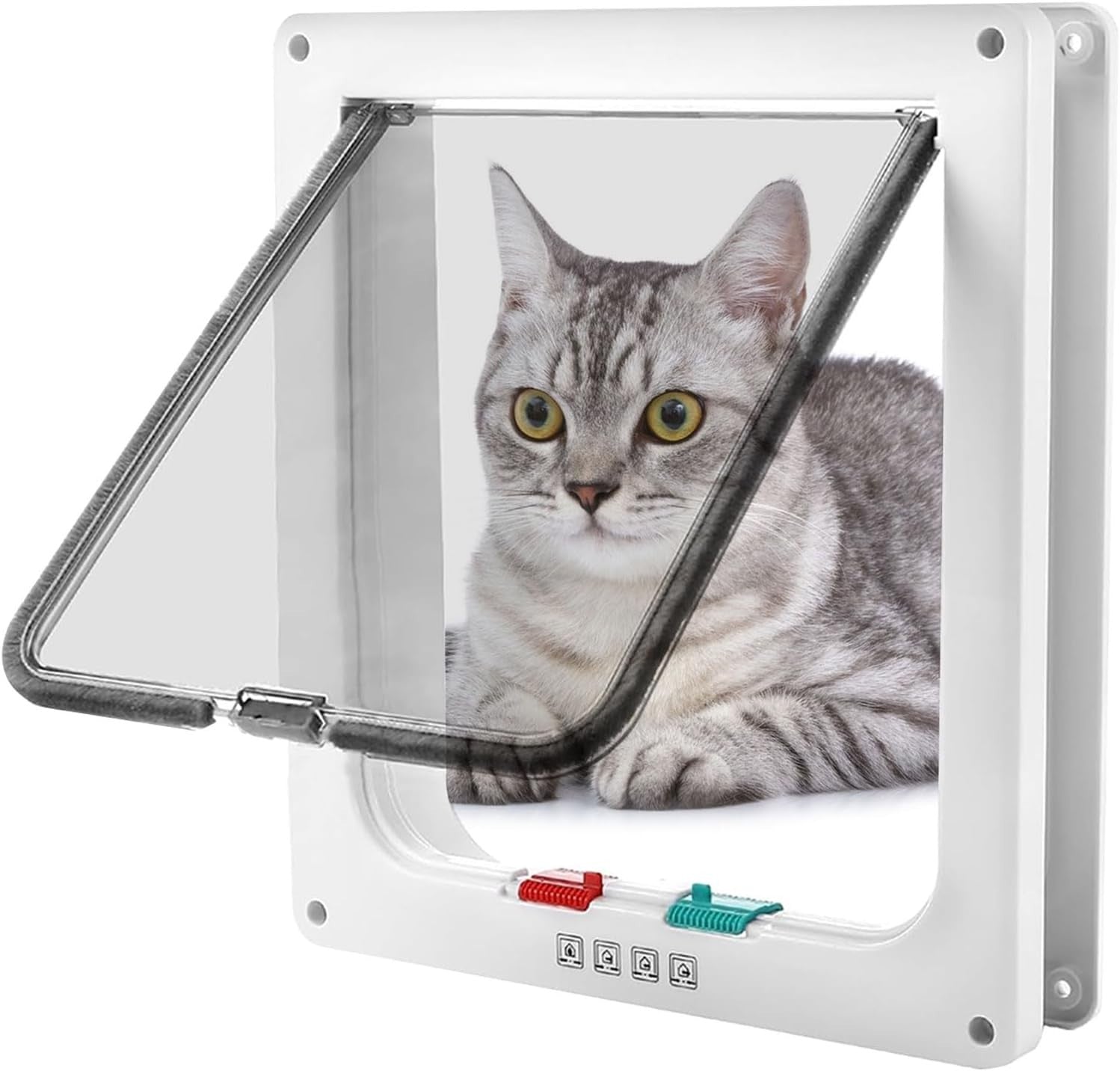 Katzenklappe Hundeklappe Haustierklappe 4 Wege Verriegelung Einbau Türen Fenster