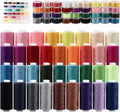 Nähgarn Set 72‑teilig 36 Farben 400 m Polyester Nähgarn für Nähmaschine reißfest