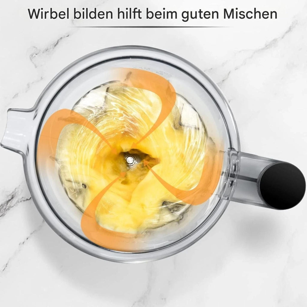 Standmixer 2000 W Amzchef ZM5003 Hochleistungsmixer mit 1,85 L Behälter und 600 ml Mixflasche, 6 Edelstahlklingen, 22.000 U/min, 4 Programme, BPA frei, LED Display