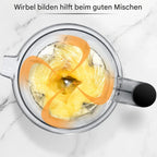 Standmixer 2000 W Amzchef ZM5003 Hochleistungsmixer mit 1,85 L Behälter und 600 ml Mixflasche, 6 Edelstahlklingen, 22.000 U/min, 4 Programme, BPA frei, LED Display