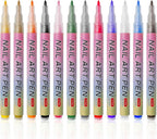 Nail Art Pen Set 12 Farben Nageldesign Stifte schnelltrocknend für Linien Muster Verzierungen geeignet für Gel Natur Acryl Nägel ideal für Anfänger und Profis