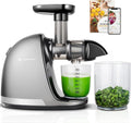 AMZCHEF Slow Juicer ZM1501 Entsafter 4 in 1 mit Schneckentechnologie nährstoffschonend Edelstahlfilter für Obst und Gemüse klarer Saft
