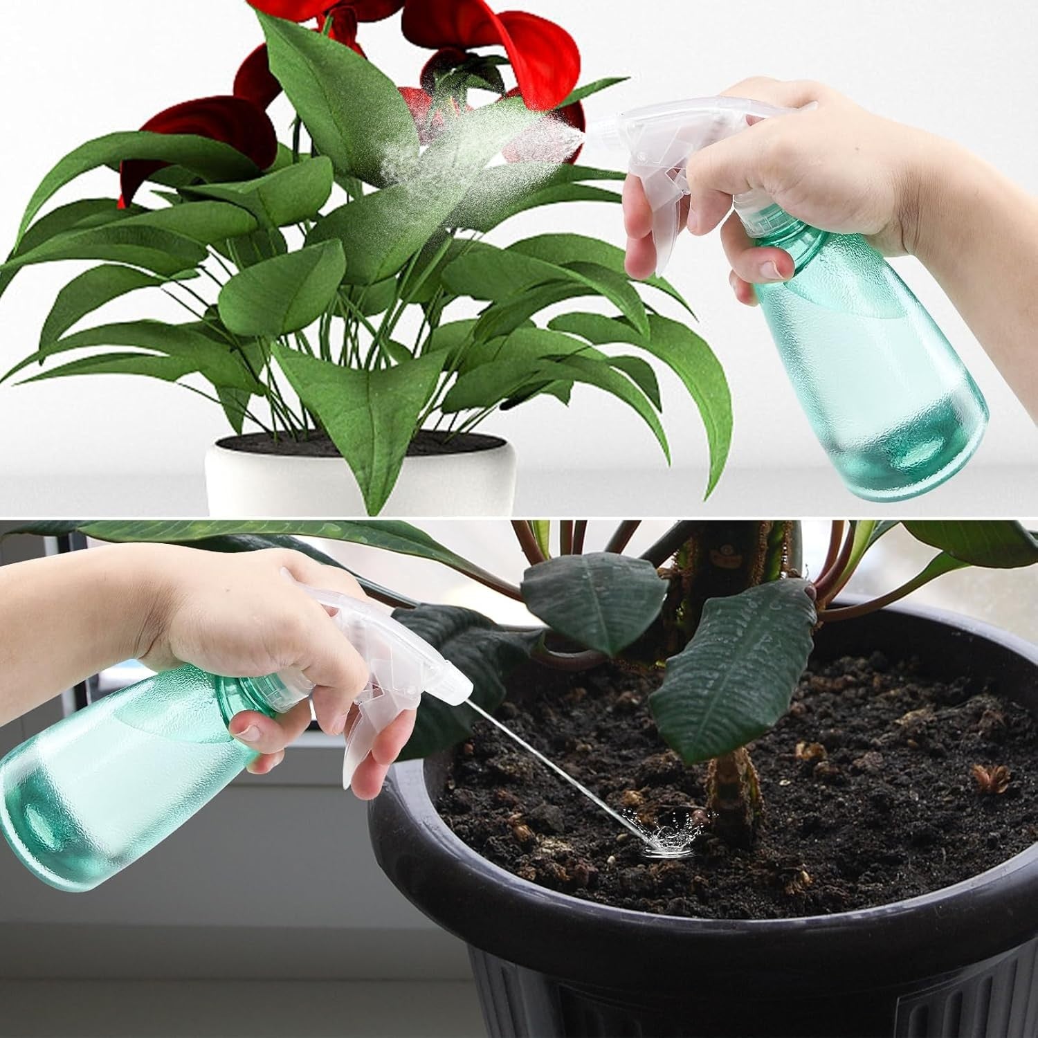 3x Sprühflasche 500ml Pflanzen Zerstäuber Leerflasche transparent Sprayer Blumen