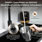 AMZCHEF Milchaufschäumer elektrisch 600 ml 8 in 1 Multifunktion mit Induktionserwärmung OLED Display 550 W für heißen und kalten Milchschaum Cappuccino Latte Macchiato MMF-9117