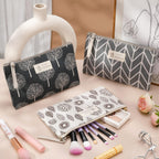 Kosmetiktasche 3er Set Canvas mit Satinfutter Make-up Etui Reise Waschtasche 22x14 cm Naturmotive Organizer Geschenk