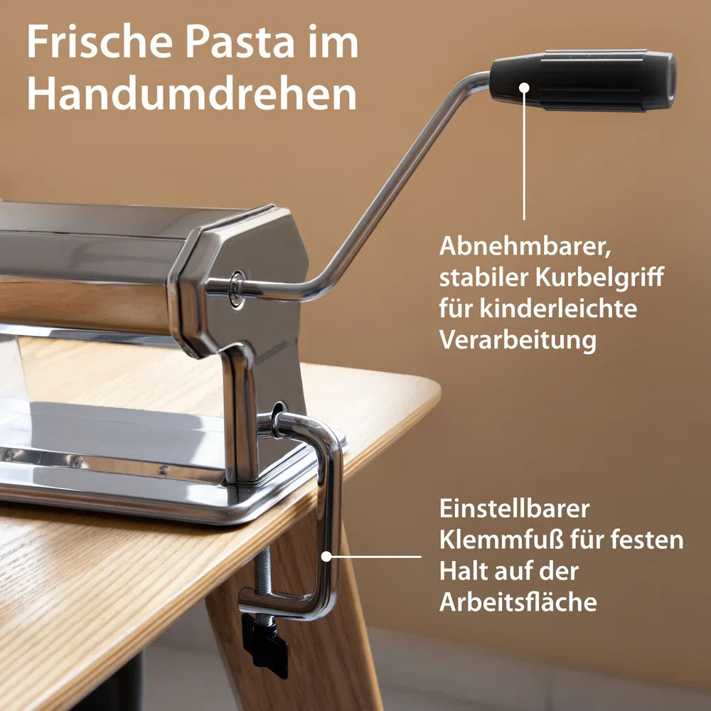 ADE Mechanische Nudelmaschine Pastamaschine Pastamaker Edelstahl Spaghetti