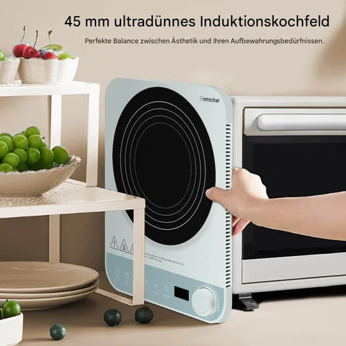 AMZCHEF Induktionskochplatte 2000 W, Einzel Induktionskochfeld mit 10 Stufen, Timer & Glaskeramik