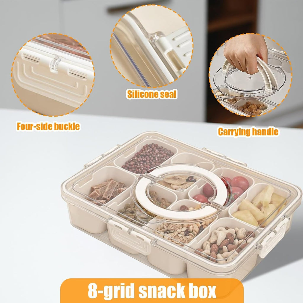 Snackbox mit Deckel 8 Fächer Lebensmittelbox Aufbewahrungsbox Bento Lunchbox