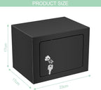 Möbeltresor Stahl mit Schlüsselschloss 17x23x17 cm Mini Safe für Bargeld Schmuck Dokumente inklusive Befestigungsmaterial für Wand und Boden